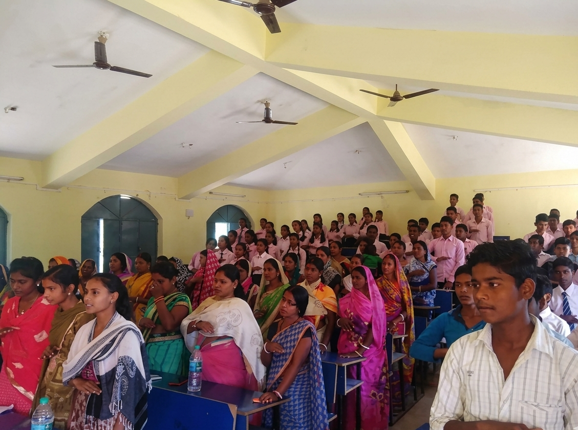Community gathering of women and youth